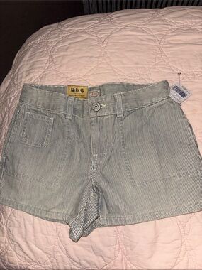 RALPH LAUREN NEW railroad stripe GIRLS Jean SHORTS,10
